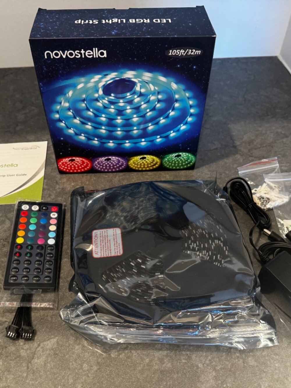 Novostella NTS32-RGB LED Light Strip Open Box New Complete Kit 105ft + BONUS BOX